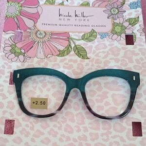 Nicole Miller Teal and Black Reading Glasses
